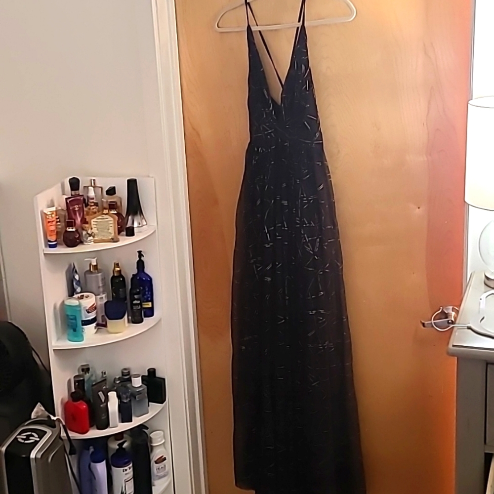 Black and gold maxi dress